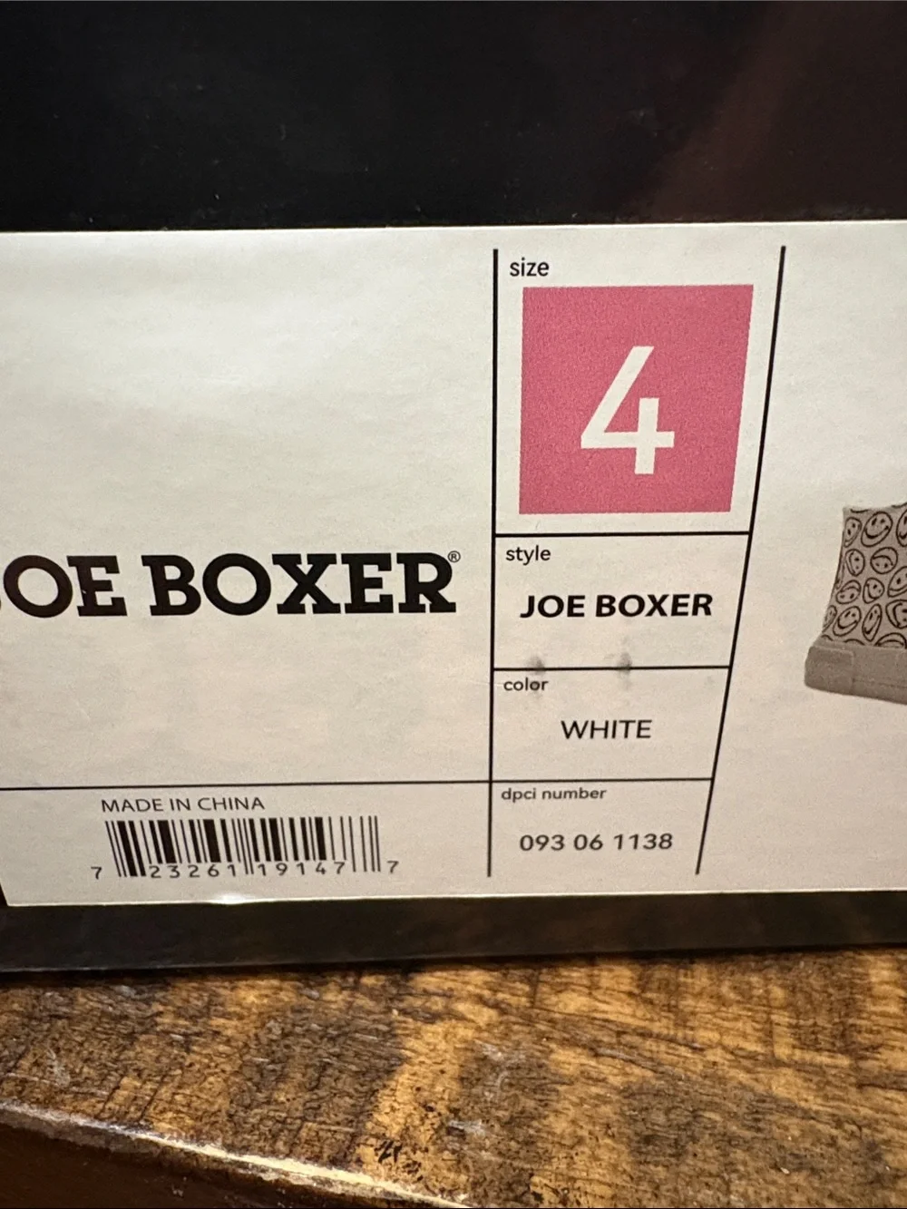 Joe Boxer White Canvas High-Top Sneakers with Black Smiley Pattern